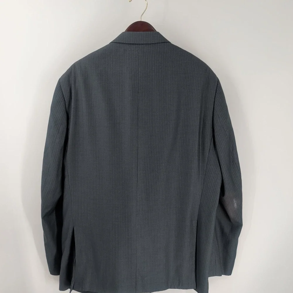Vintage Giorgio Fiorelli Pine Striped 2-Piece Set Suit Jacket &‎ Pants Gray 46
